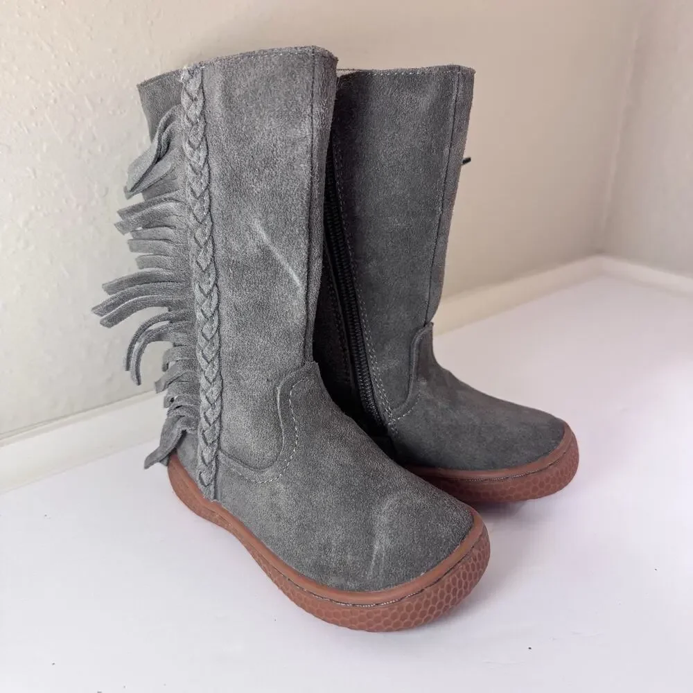 Livie & Luca Sonoma Suede Boots‎ Toddler Girl 5 Gray WORN ONCE Boho